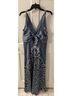 Caroline Constas 100% Polyester Paisley Blue Cocktail Dress Size L - photo 4