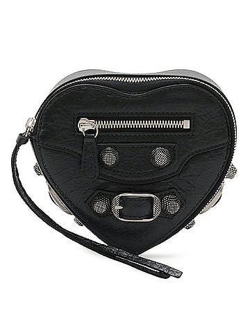 Balenciaga BALENCIAGA Le Cagole Heart Pouch Multi Box Leather Black 771674 (view 2)