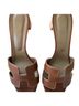 Zara 100% Leather Plaid Brown Heels Size EU 38 - photo 1