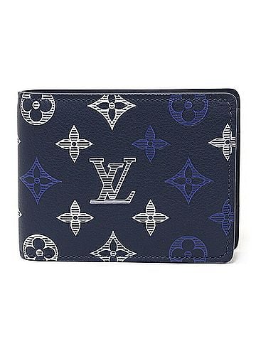 Louis Vuitton Louis Vuitton Portefeuille Multiple Bi-fold Wallet, Monogram Shadow, M29137, Navy Blue (view 1)