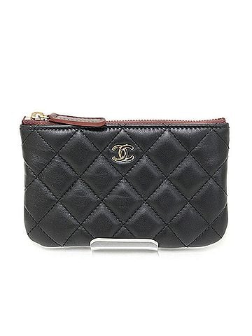 Chanel Chanel Classic Small Zip Pouch, Lambskin, Black AP4020, Matelassé Mini Wallet (view 1)
