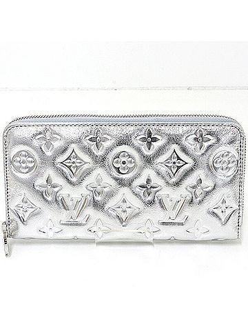 Louis Vuitton Louis Vuitton LV SKI Coussin Zippy Wallet, Lambskin Leather, Silver Monogram, M26771 (Japan Limited Edition) (view 1)