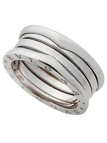 Bvlgari Bulgari BVLGARI 10.8g B.zero1 Ring 3-Band 18KWG White Gold #56 (approx. US) (view 1)