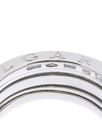 Bvlgari Bulgari BVLGARI 11.4g B.zero1 Ring 3-Band 18KWG White Gold #58 (approx. US) (view 2)