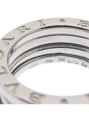 Bvlgari Bulgari BVLGARI 8.9g B.zero1 Ring, 2-band ring, 18KWG white gold, size #50 (approx. US 9). (view 2)