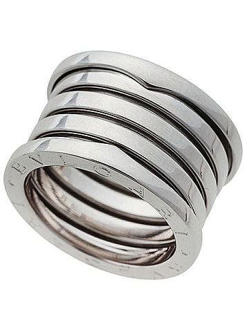 Bvlgari Bulgari BVLGARI 11.7g B.zero1 Ring 4-Band 18KWG White Gold #52 (approx. US) (view 1)