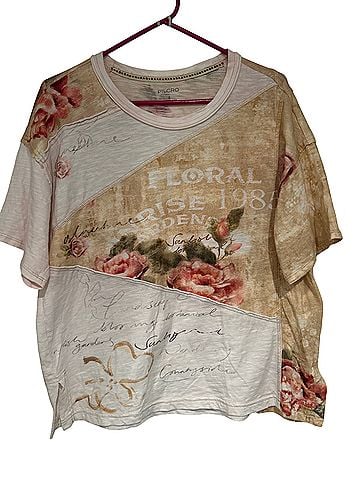 Pilcro by Anthropologie Spliced Easy Tee Short Sleeve Top (view 1)