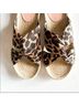 J.Crew 100% Canvas Leopard Print Brown Multi Color Sandals Size 7 - photo 5