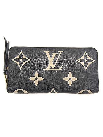 Louis Vuitton LOUIS VUITTON Louis Vuitton Zippy Wallet Monogram Empreinte Long Black Beige M80481 (view 1)