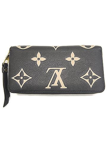 Louis Vuitton LOUIS VUITTON Louis Vuitton Zippy Wallet Monogram Empreinte Long Black Beige M80481 (view 2)