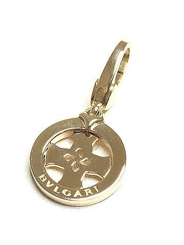 Bvlgari Bulgari BVLGARI Tondo Cross Charm Pendant Top, 18K Yellow Gold (750), Refinished. (view 1)