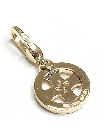 Bvlgari Bulgari BVLGARI Tondo Cross Charm Pendant Top, 18K Yellow Gold (750), Refinished. (view 2)