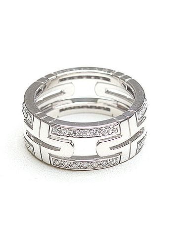 Bvlgari BVLGARI Parentesi Diamond Ring, 18K White Gold, Size #50 (approximately 10th in Japanese size), 750 Refinished. (view 2)