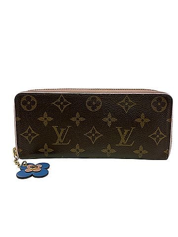 Louis Vuitton LOUIS VUITTON Louis Vuitton Round Zipper Long Wallet with Floral Design, Brown (view 1)