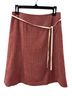 J.Crew 100% Wool 100% Acetate Chevron-herringbone Red White Wool Skirt Size 4 - photo 1