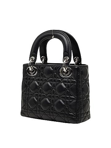 Christian Dior Christian Dior Dior Cannage Lady Handbag Shoulder Bag 2WAY CAL44501 Black Lambskin Women's (view 2)