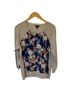 J.Crew 100% Silk 100% Merino 100% Polyester Floral Tan Blue Pullover Sweater Size M - photo 1