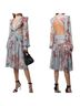PatBO 100% Polyester Floral Blue Pink Cocktail Dress Size 12 - photo 1