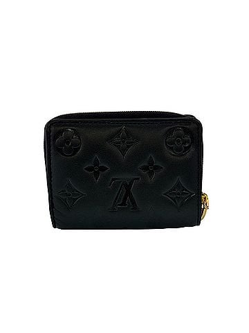 Louis Vuitton LOUIS VUITTON M81599 Portefeuille Lou Embossed Logo Cushion Bi-fold Wallet, Black (view 2)