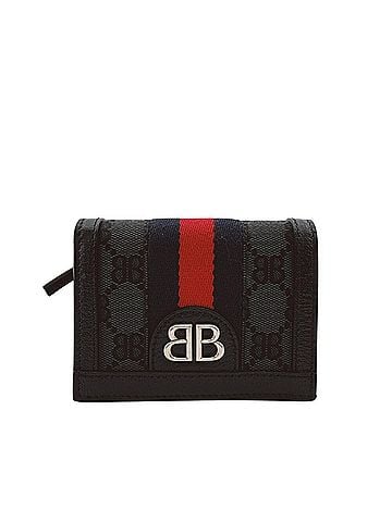 Gucci GUCCI 680385 Hacker Project Gucci x Balenciaga Bi-fold Wallet, Black (view 1)