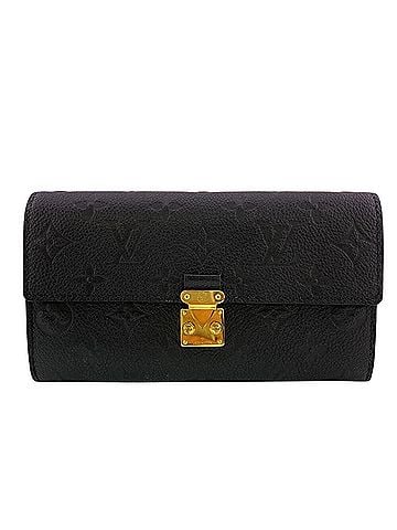 Louis Vuitton LOUIS VUITTON M82638 Portefeuille Salametis S-lock clasp bi-fold long wallet in Monogram Empreinte, black. (view 1)
