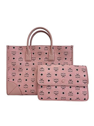 MCM MCM Monogram Tote Bag Shoulder Pink (view 1)