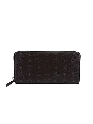 MCM MCM (MCM) Round Zip Visetos Long Wallet, Black (view 1)