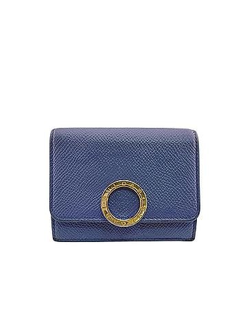 Bvlgari BVLGARI Bulgari Logo Clip Circle Tri-fold Wallet Purple (view 1)