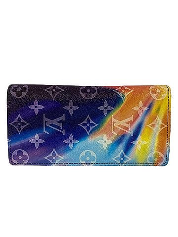 Louis Vuitton LOUIS VUITTON M80957 Portefeuille Brazza Bi-fold Wallet, 2021AW, Ready-to-Wear, Rare, Rainbow Gradient Monogram Sunset Long Blue (view 1)