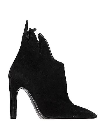 Bottega Veneta  Bottega Veneta Flame Heeled Ankle Boots in Black Suede (view 1)