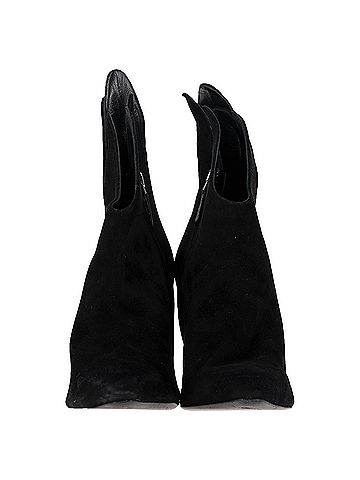 Bottega Veneta  Bottega Veneta Flame Heeled Ankle Boots in Black Suede (view 2)