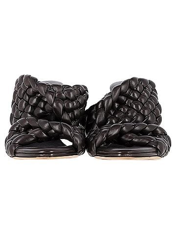 Bottega Veneta Bottega Veneta Intrecciato Slide Sandals in Brown Leather  (view 2)