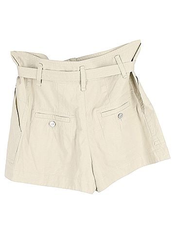 Isabel Marant Isabel Marant Étoile Parana Belted Shorts in White Cotton-Linen  (view 2)