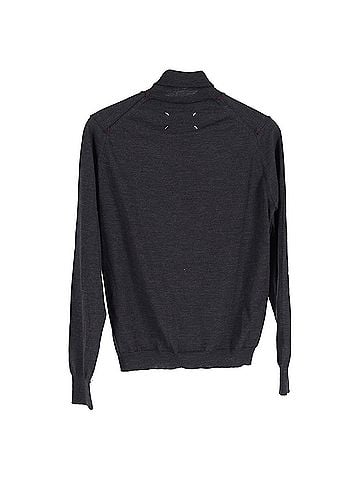 Maison Margiela  Maison Margiela Loose Thread Turtleneck Sweater in Grey Wool (view 2)