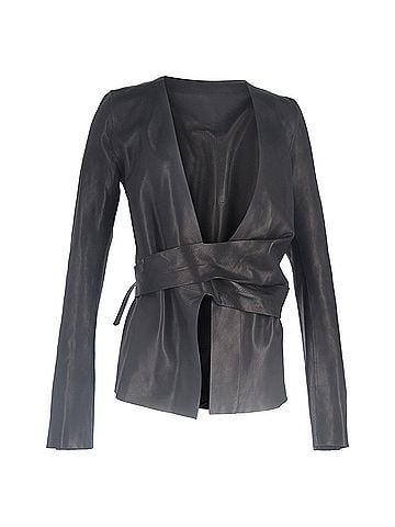 Rick Owens Rick Owens Wrap Jacket in Black Leather (view 1)