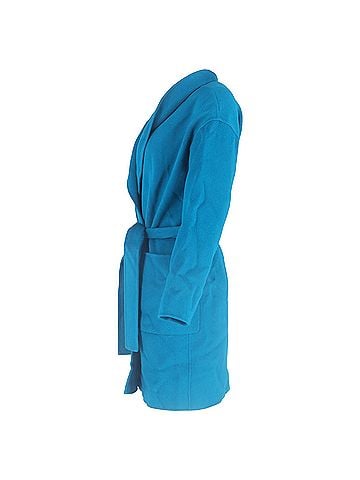 Diane von Furstenberg Diane von Furstenberg Felted Long Coat in Blue Wool (view 2)