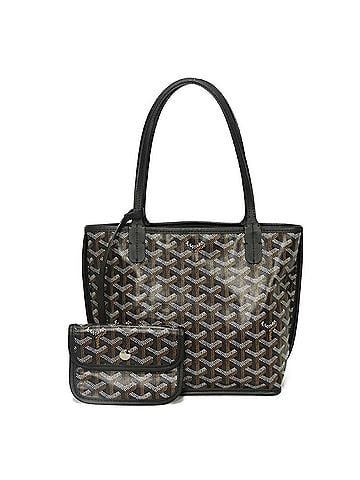 Goyard Goyard Ange Mini Reversible Calfskin Tote Bag with Herringbone Pattern, Black, for Men and Women (view 1)