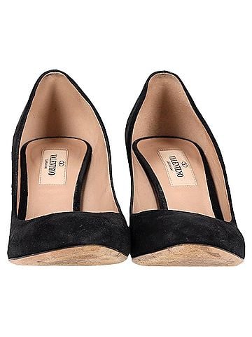 Mario Valentino  Valentino Garavani Studded Pumps in Black Suede (view 2)