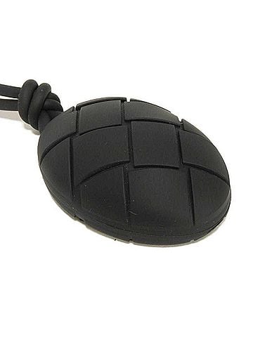 Bottega Veneta Bottega Veneta Egg Coin Case, Tech Rubber Neck Strap, Unused, Maxi Intrecciato, Black, Men's/Women's. (view 2)