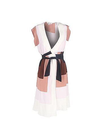 Diane von Furstenberg Diane von Furstenberg Ingrid Colour-Block Crepe De Chine Wrap Dress In Multicolour Silk (view 1)
