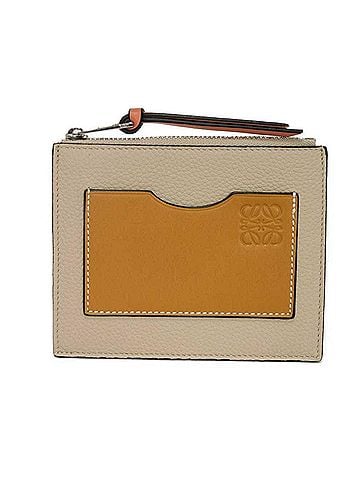 Loewe Loewe coin case, square and card holder, large, honey calf leather, greige, anagram, light oats, C660O37X01, for men women. (view 1)