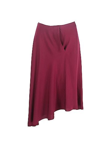 Theory Theory Asymmetric-Hem Skirt in Burgundy Triacetate (view 1)