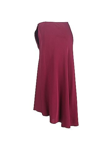 Theory Theory Asymmetric-Hem Skirt in Burgundy Triacetate (view 2)
