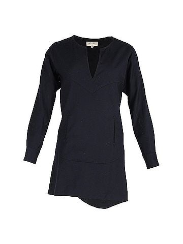 Isabel Marant  Isabel Marant Étoile Mini Long Sleeve Dress in Navy Blue Wool (view 1)