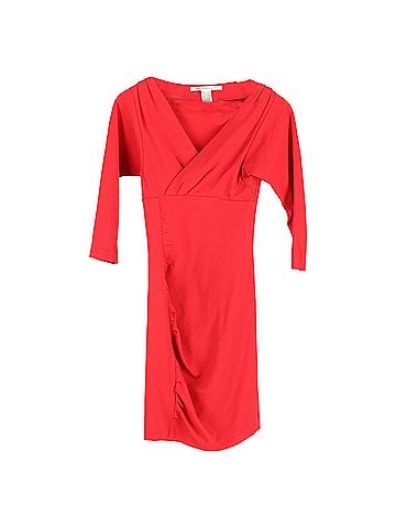 Diane von Furstenberg Diane von Furstenberg V-Neck Sheath Dress in Red Viscose (view 1)