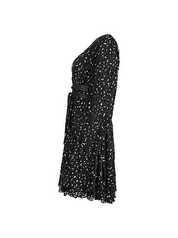Diane von Furstenberg Diane von Furstenberg Animal Print Devore Wrap Dress in Black and Gold Viscose (view 2)