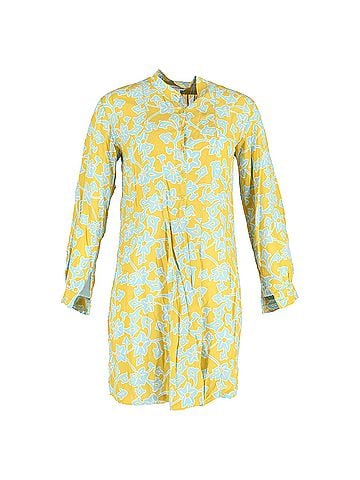 Diane von Furstenberg Diane von Furstenberg Floral Shirt Dress in Yellow Cotton (view 1)