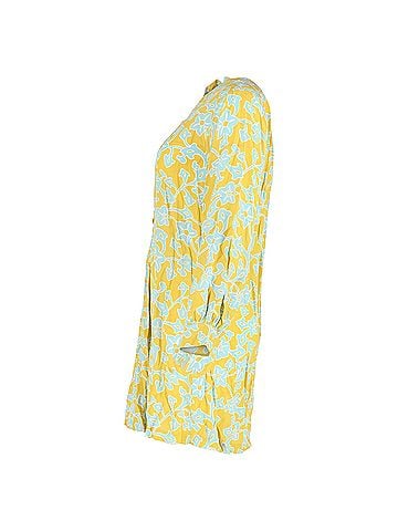 Diane von Furstenberg Diane von Furstenberg Floral Shirt Dress in Yellow Cotton (view 2)