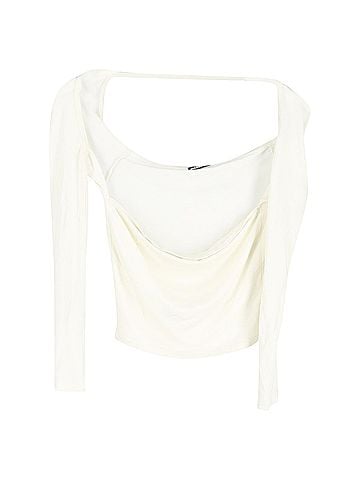 Jacquemus Jacquemus Le T-shirt Lucciu Stretch Woven Top in White Lyocell (view 1)
