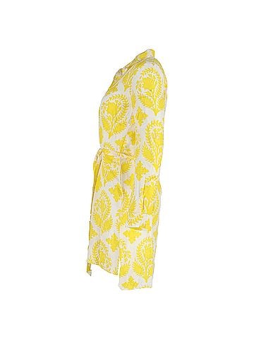 Diane von Furstenberg Diane Von Furstenberg Vera Printed Shirt Dress in Yellow Silk (view 2)
